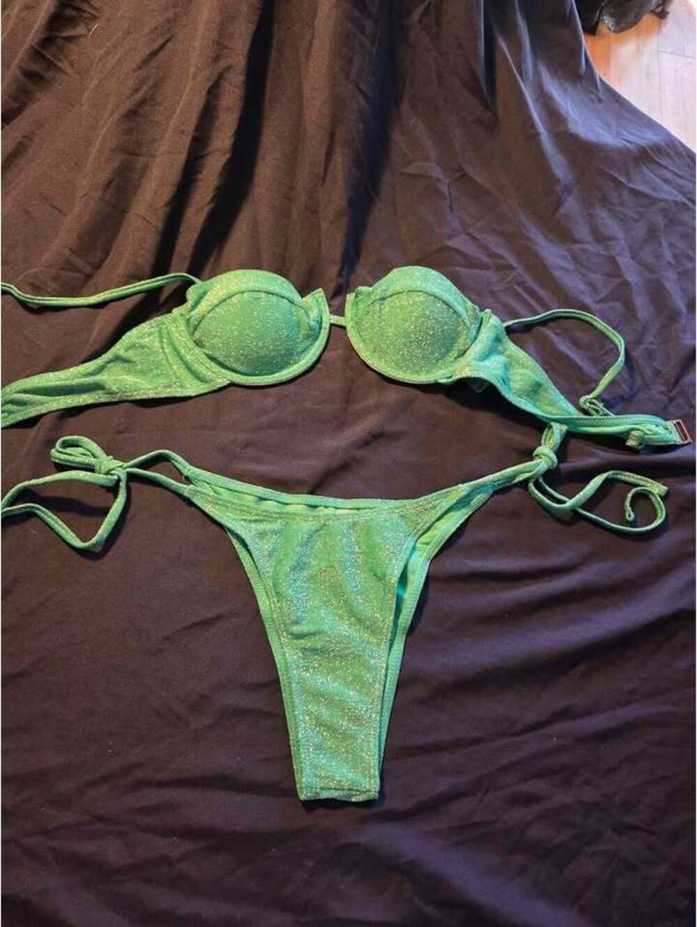Green Glitter Bikini Set Size L [COPY]